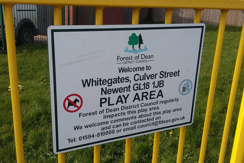 Play area sign