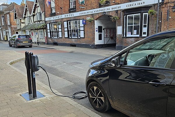 A car being charged